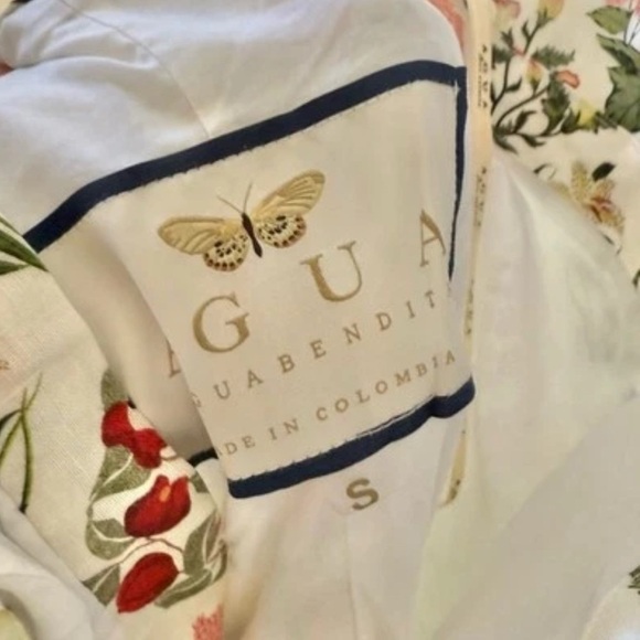 🆕 AGUA BENDITA Magnolia Magladena Floral Linen Maxi Dress Sz S - Picture 5 of 9